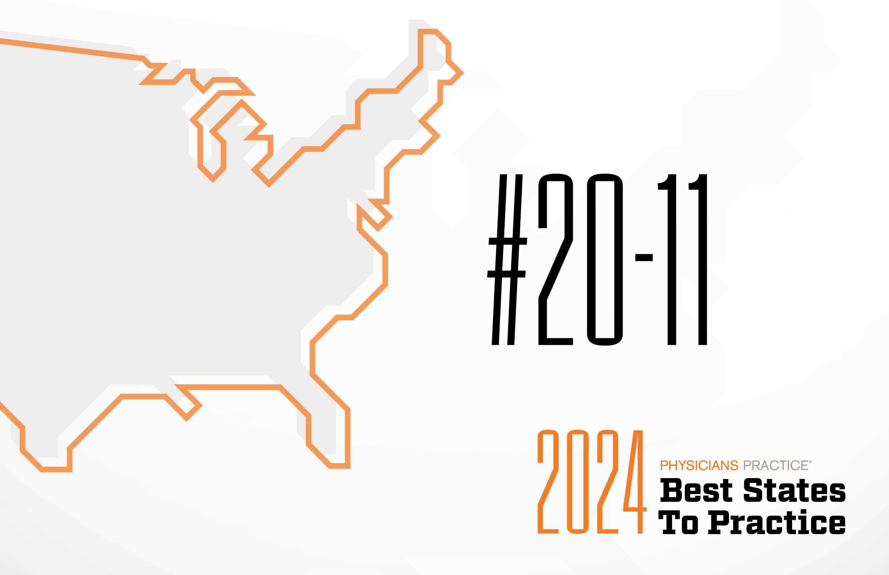 2024 Physicians Practice best states to practice: 20-11