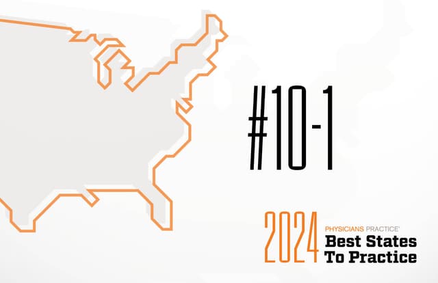 2024 Physicians Practice best states to practice: 10-1