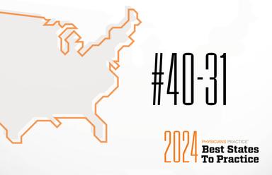 2024 Physicians Practice best states to practice: 40-31